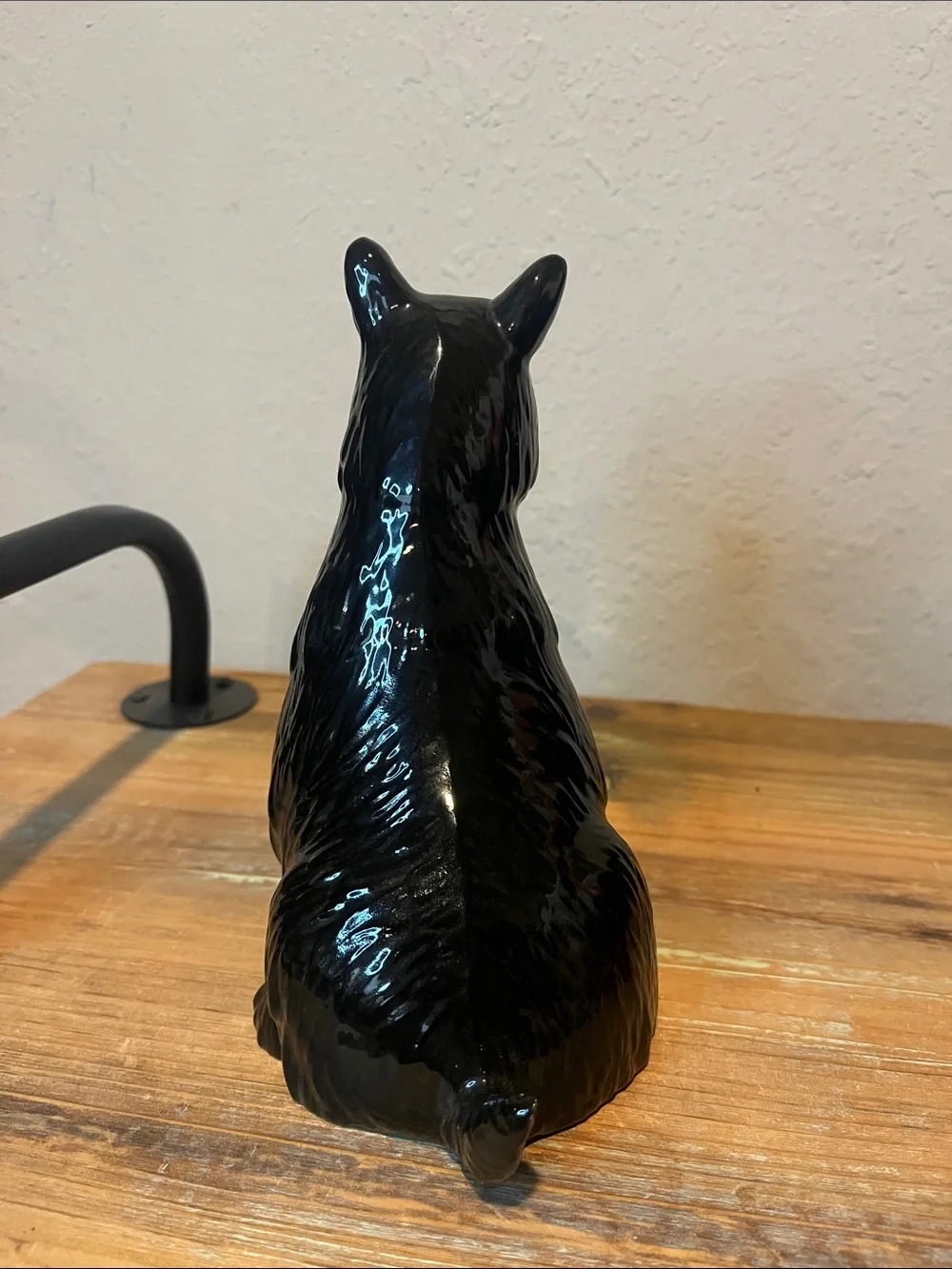 Glossy Black Ceramic Scottie Dog Figurine - Decorative Home Accent